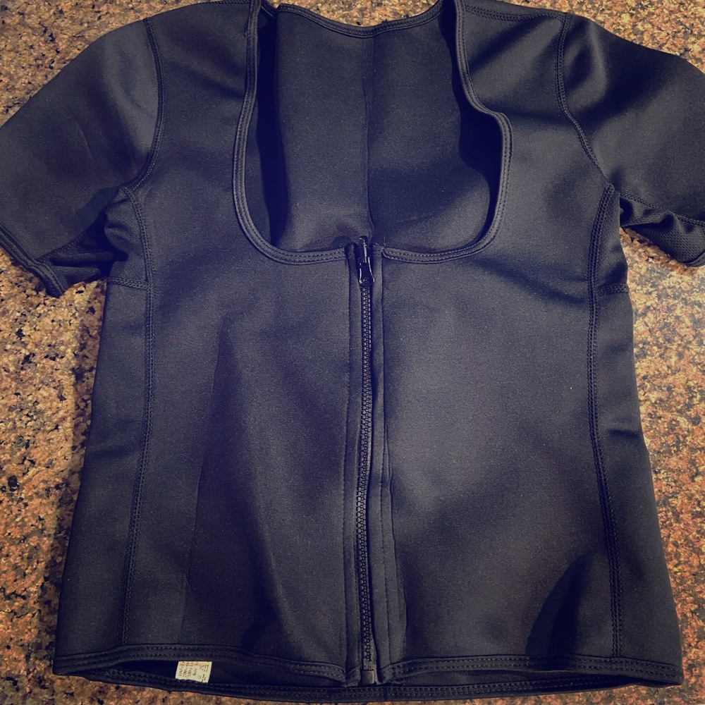 Black Neoprene weight loss vest short sleeves